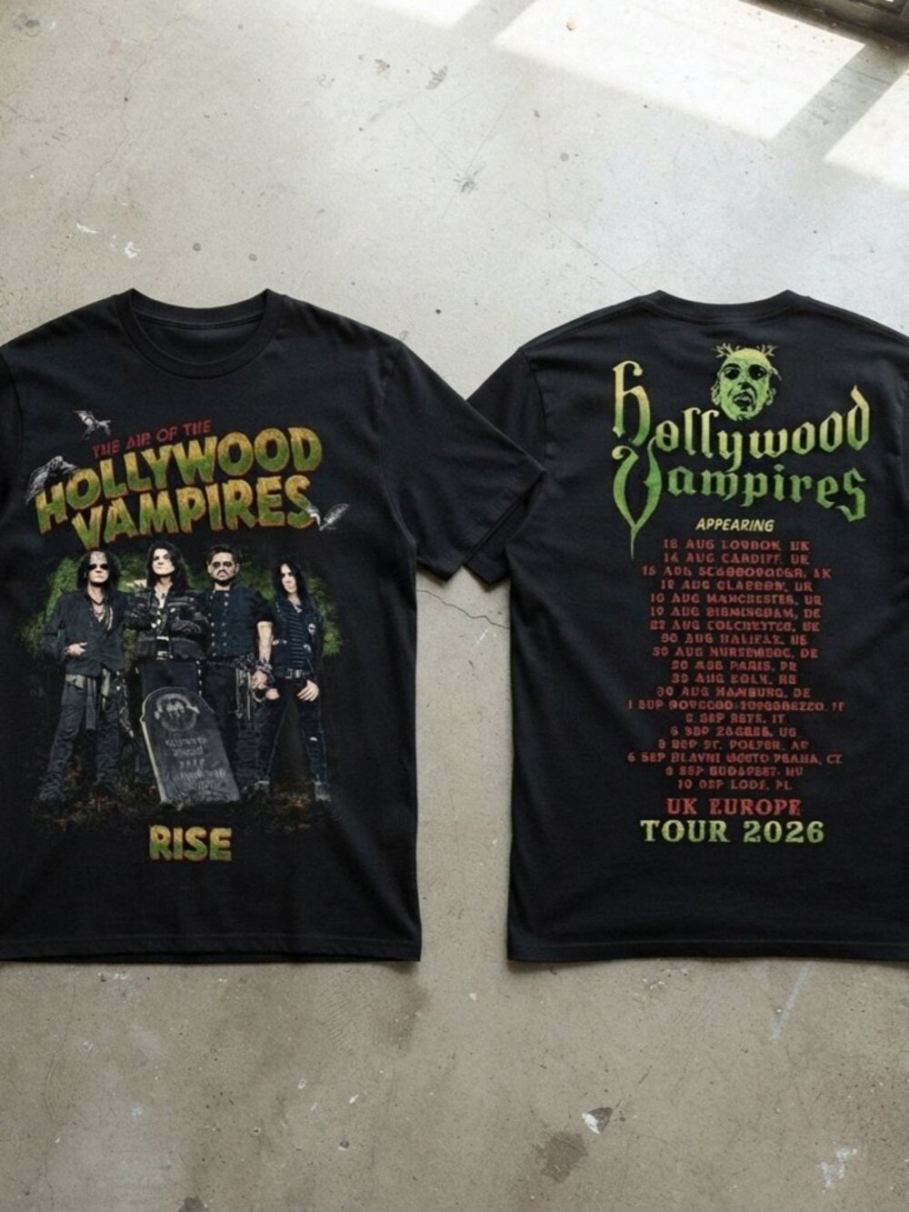 Hollywood Vampires Rise UK Europe Tour 2026 T-Shirt